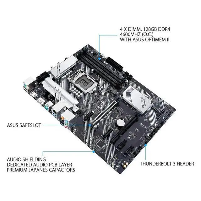 Alt view image 3 of 3 - LGA 1200 Z490 Motherboard PRIME Z490-P Motherboard 128GB DDR4 PCI-E 3.0 M.2 USB3.2 ATX For tenth gen cpus