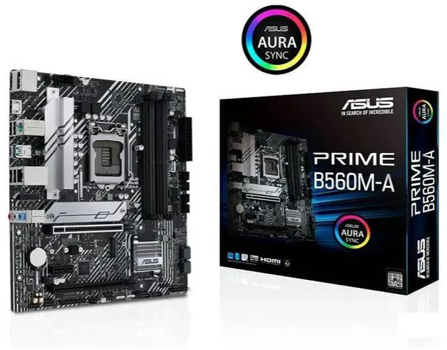 Main image of motherboard PRIME B560M-A LGA1200 supports PCIe 4.0, dual M.2 slots, 8 power supply modules