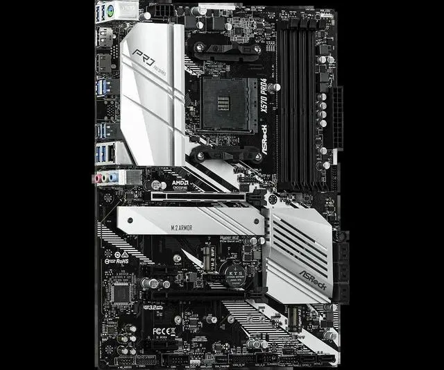 Alt view image 3 of 3 - X570 Motherboard X570 PRO4 Socket AM4 DDR4 128GB supports 5700 5900 5600 3400 4300 2600 3800 cpu ATX M.2