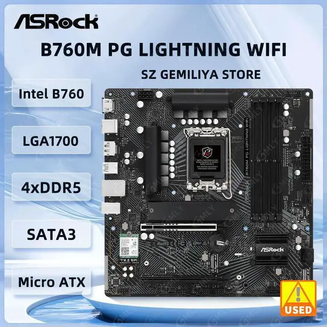 Main image of B760M PG LIGHTNING Motherboard B760 LGA1700 DDR5 256GB support 14900 14490 13700 13400 12900 cpu