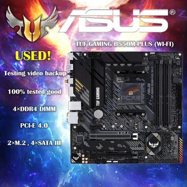Alt view image 2 of 3 - TUF GAMING B550M PLUS (WI-FI) Micro-ATX B550M Motherboard DDR4 4600(OC) MHz 128G AM4 Support Ryzen CPU
