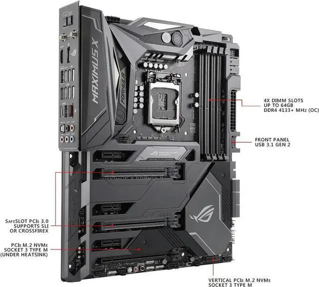 Alt view image 3 of 3 - ROG MAXIMUS X FORMULA Motherboard Z370 LGA 1151 DDR4 64GB M.2 ATX support Core 9300 8100 9400 9600T 8400 cpu
