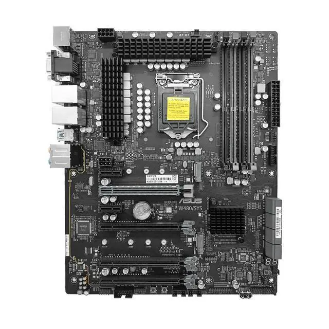 Alt view image 2 of 3 - W480 motherboard W480/SYS W480 LGA 1200 DDR4-2933 ECC Dual M.2 support i3-1030 10325 10400F 11400 11700 11900K ATX