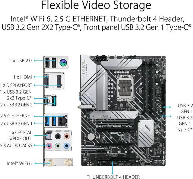 Alt view image 2 of 3 - Prime Z690-P Motherboard