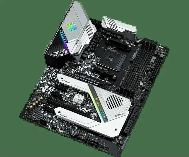 Alt view image 3 of 3 - X570 Motherboard X570 STEEL LEGEND AX AM4 support Ryzen 5 5600 Ryzen 5900 Ryzen 3200 Ryzen 5700 cpu M.2