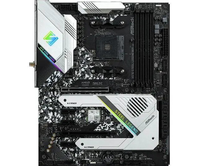 Alt view image 2 of 3 - X570 Motherboard X570 STEEL LEGEND AX AM4 support Ryzen 5 5600 Ryzen 5900 Ryzen 3200 Ryzen 5700 cpu M.2