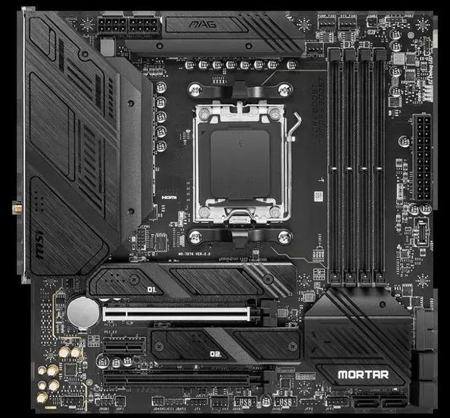 Alt view image 2 of 3 - B650M Motherboard MAG B650M MORTAR Socket AM5 DDR5 256GB M.2 NVMe Micro ATX support Ryzen 9 7950X 8700G 7700 cpu