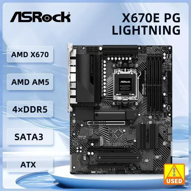 Main image of X670 Motherboard X670E PG LIGHTNING Sokcet AM5 DDR5 192GB support 7900X 7600 8300GE 9950 8700F 7700 cpu NVMe SSD
