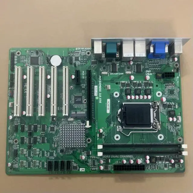 Alt view image 3 of 3 - Industrial Computer Motherboard Dual Network Ports 5*PCI NLH61-6C REV: 2.0