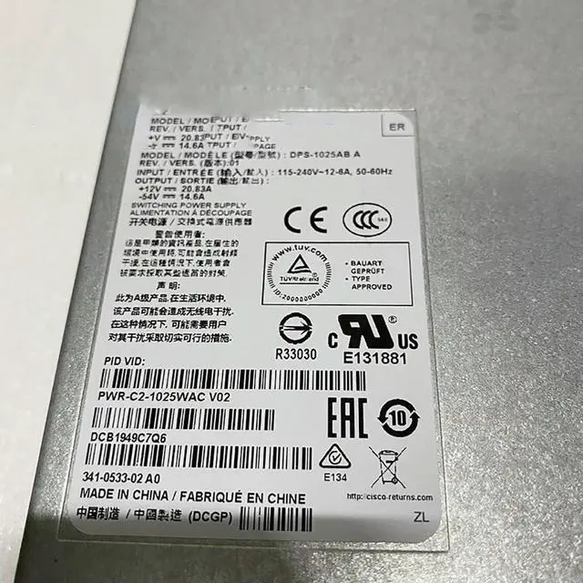 Alt view image 2 of 3 - Power Supply 341-0533-02 PWR-C1-1025WAC