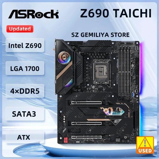 Main image of Z690 TAICHI Motherboard Z690 LGA1700 DDR5 192GB PCIe 5.0 M.2 NVMe SSD support i9-14900F i5-12600i5-14400 13500 cpu