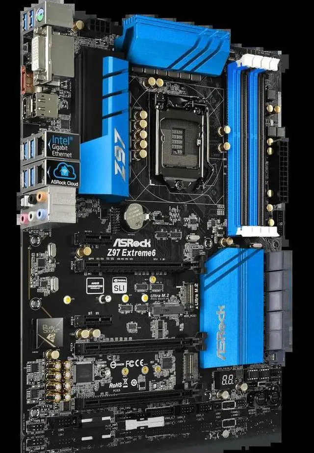 Alt view image 3 of 3 - Z97 Extreme6 desktop board USB3.0 SATA3 DDR3 LGA1150 Z97 motherboard