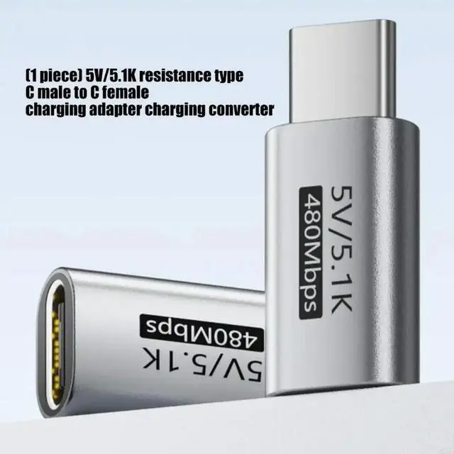 Alt view image 4 of 6 - 5V USB C Male To Female Charging Adapters 5.1K Resistors For Small Power Devices