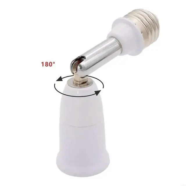 Alt view image 5 of 6 - E27 to E27 Base Socket Extender, 180 Degree Bendable Light Bulb Socket