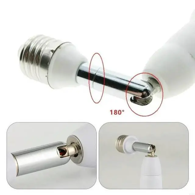 Alt view image 6 of 6 - E27 to E27 Base Socket Extender, 180 Degree Bendable Light Bulb Socket