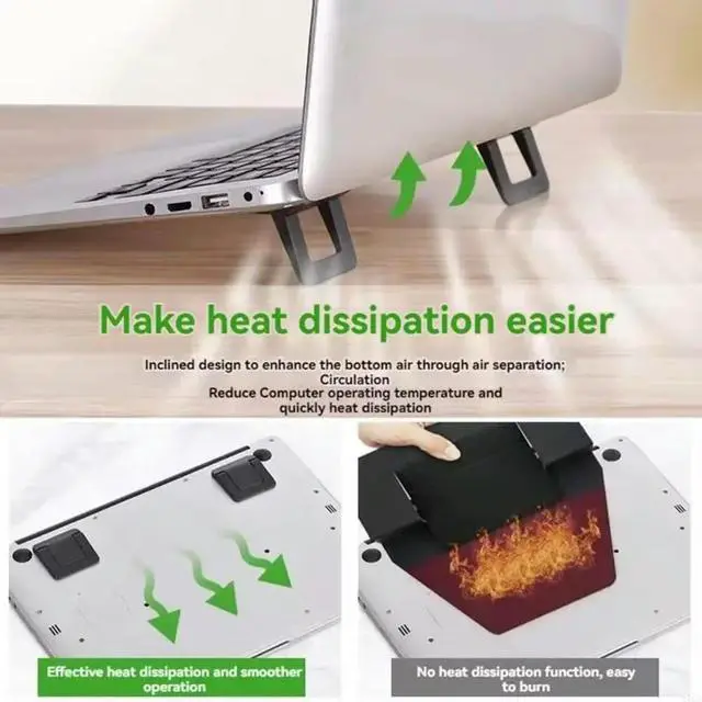 Alt view image 4 of 6 - 2Pcs Foldable Laptop Stand Notebook Support Holder Adjustable Cooling
