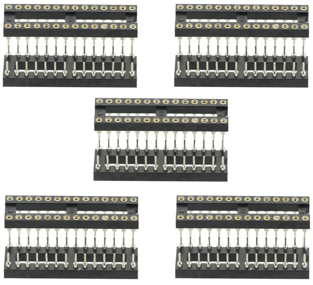 Alt view image 4 of 6 - 10Pcs 28Pin DIP28 SIP Round IC Sockets Adaptor Solder Type 2.54mm Pitch DIP-28 pins IC Round Hole Socket Adaptor