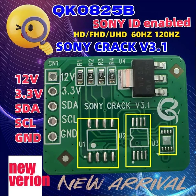 Alt view image 2 of 2 - QK0825B decoding board for ID enabled HD/FHD/UHD 60HZ 120HZ CRACK V3.1 12V