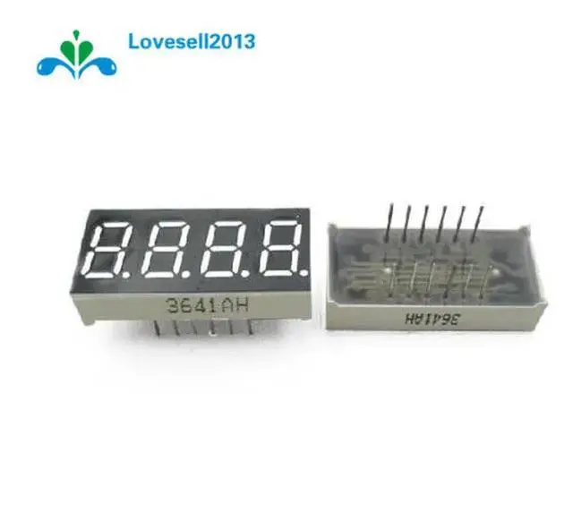 Alt view image 2 of 2 - 5 PCS 0.36 inch 4 digit led display 7 seg segment Common cathode Red GOOD