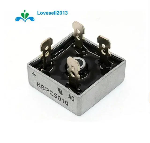 Alt view image 4 of 4 - 2 Pcs 50A 1000V l Case Single Phases Diode Bridge Rectifier KBPC5010