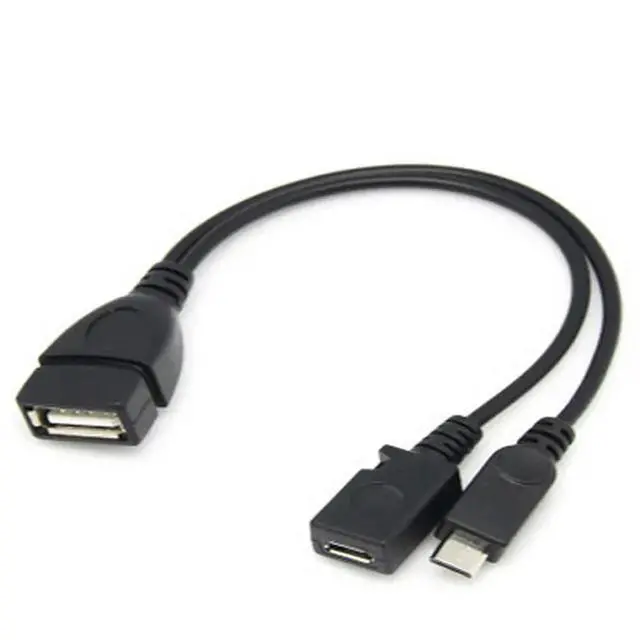 Alt view image 4 of 6 - 1pc 2 In 1 OTG Micro USB Host Power Y Splitter USB Adapter To Micro 5 Pin Male Female Cable