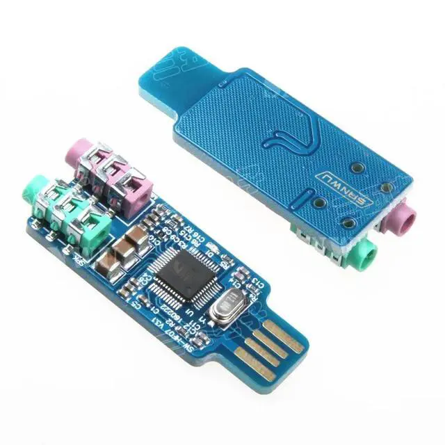 Alt view image 2 of 2 - CM108 USB Drive USB Soundcard Laptop Computer External Sound Card Module