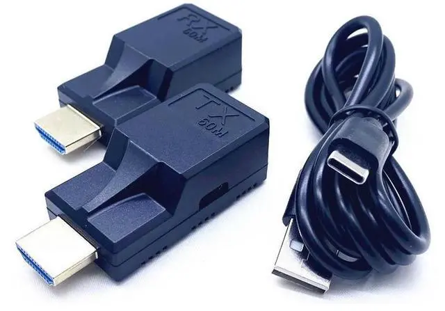 Alt view image 5 of 6 - 60M HDMI RJ45 Extender HDMI-compatible Extender 1080P 60Hz Network Extender By CAT5e/6 LAN Extensor for PS4 TV PC Laptop