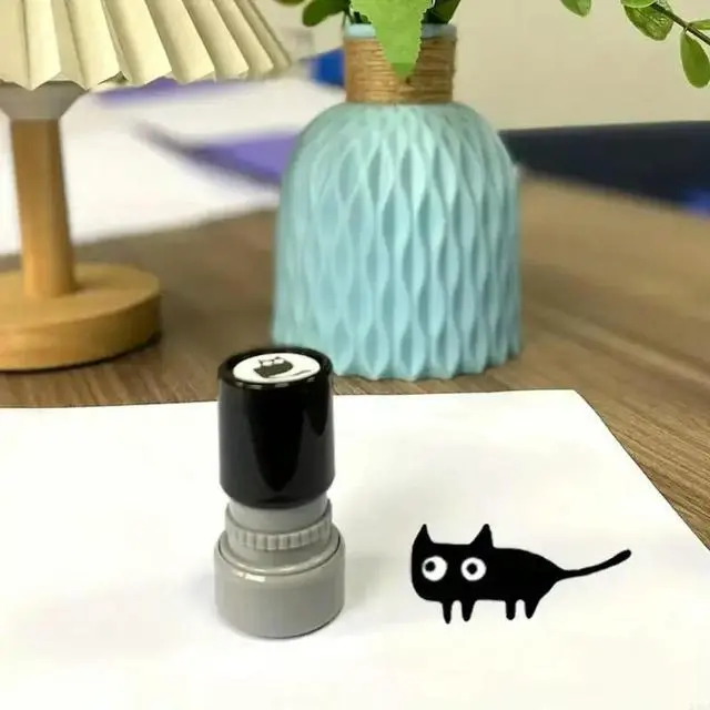 Alt view image 6 of 6 - 4Pcs Cartoon Kitten Plastic Stamp with Inks for Notebook Journal Card Making