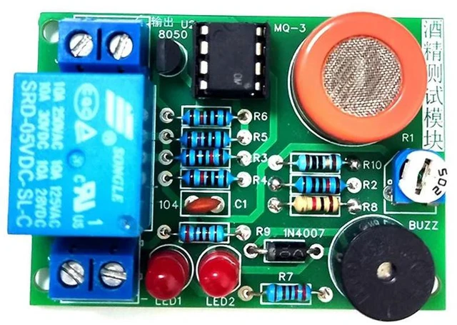 Alt view image 5 of 6 - DIY electronic kit MQ-3 Alcohol testing soldering kit LM358 alcohol sensor circuit learning for students
