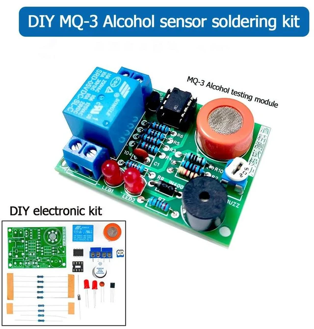 Alt view image 4 of 6 - DIY electronic kit MQ-3 Alcohol testing soldering kit LM358 alcohol sensor circuit learning for students
