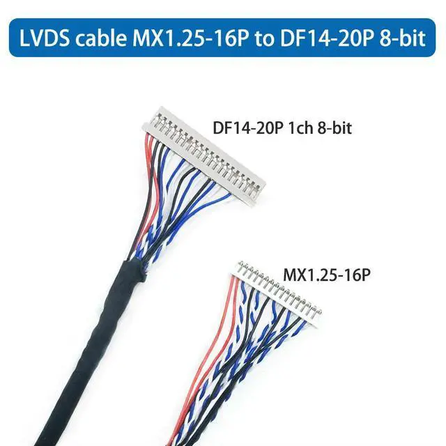 Alt view image 4 of 6 - LVDS cable MX1.25-16P to DF14-20P 1ch 8-bit for KTV LCD screen MJ-KTV2-V