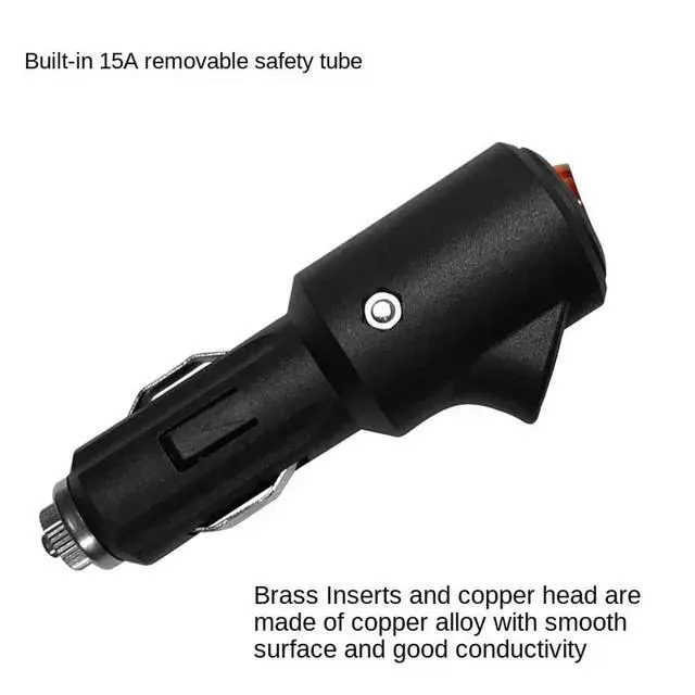 Alt view image 6 of 6 - Car Cigarette Lighter Plug Socket Converter High-High-Accessories 15A, 12v, 24v, Led Indicator Light
