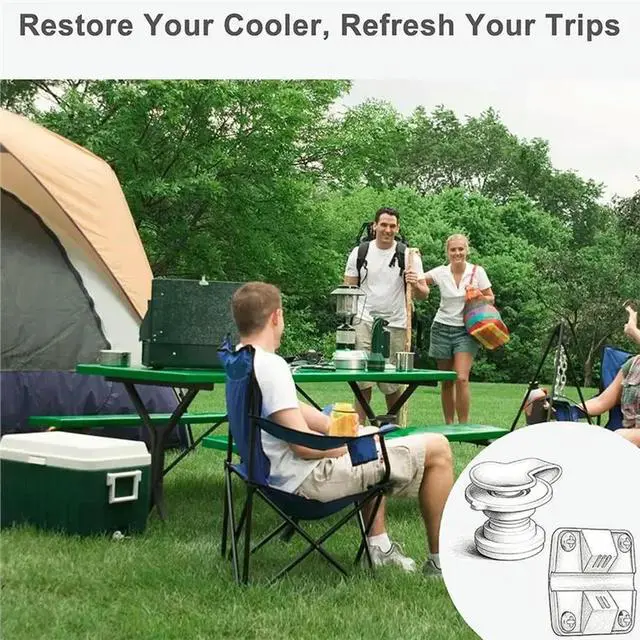 Alt view image 5 of 6 - Cooler Hinges For Coleman Cooler Hinges Easy No-Drill Install.Durable Hinges. Restores Cooler For Camping, Fishing