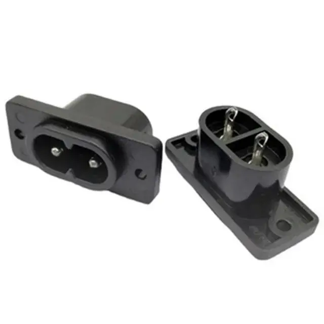 Alt view image 4 of 6 - 10pcs/lot AC Power Socket, IEC 320 C8 Male Firgure 8 Adapter Socket Black Overload Protection Inlet Socket AC-006