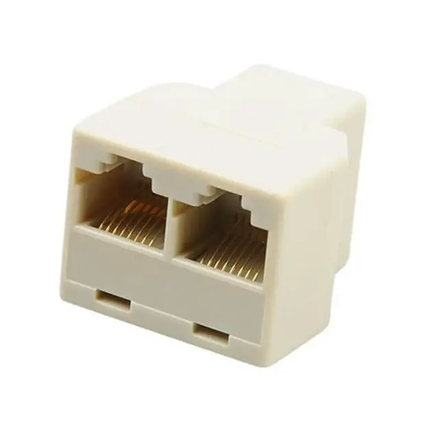 Alt view image 5 of 6 - 1pcs 3 Way RJ45 LAN Network Ethernet Splitter Connector Khaki