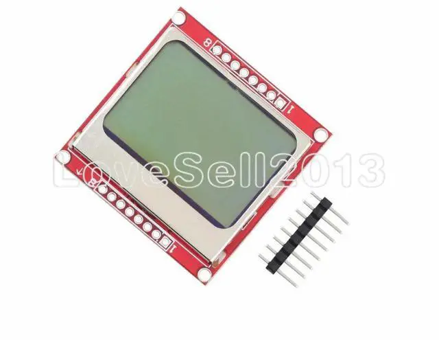 Alt view image 6 of 6 - Electronics 84x48 84*48 5100 LCD Module With White Blacklight Adapter PCB LCD5100