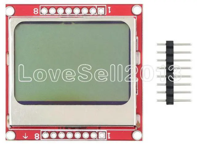 Alt view image 5 of 6 - Electronics 84x48 84*48 5100 LCD Module With White Blacklight Adapter PCB LCD5100