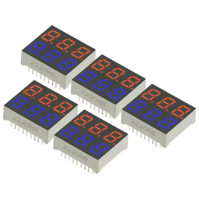Alt view image 5 of 6 - 5PCS 0.28 Inch 6-Digit 7-Segment LED Display, Dual Color 9-Pin Digital Tube, Red Blue 6-Bit in One LED Numeric Display Module