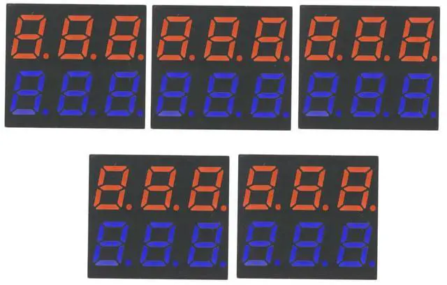 Alt view image 4 of 6 - 5PCS 0.28 Inch 6-Digit 7-Segment LED Display, Dual Color 9-Pin Digital Tube, Red Blue 6-Bit in One LED Numeric Display Module