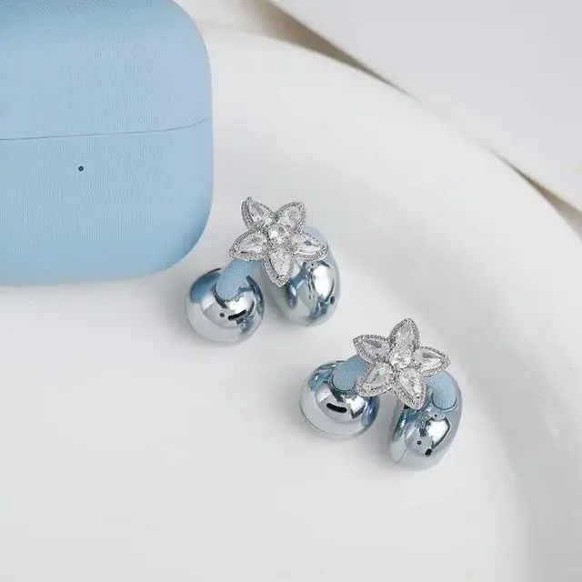 Alt view image 6 of 6 - 2025 2PCS Alloy Earphone Jewelry Ear Clip Charm For Freeclip 1/2 Featuring Crystal Zircon Stones Trendy Fashion Accessory