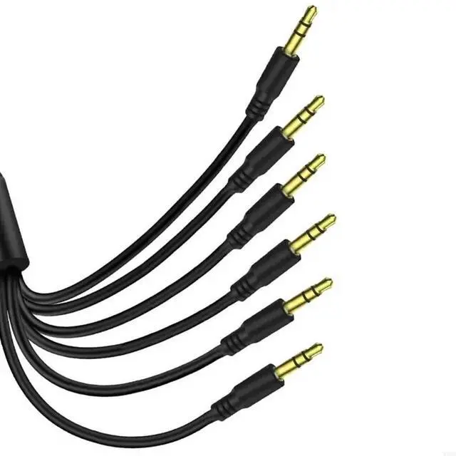 Alt view image 5 of 6 - 2025 Travel 3.5mm Stereo Splitter Cable 1 Source 6 Speakers or Headphones