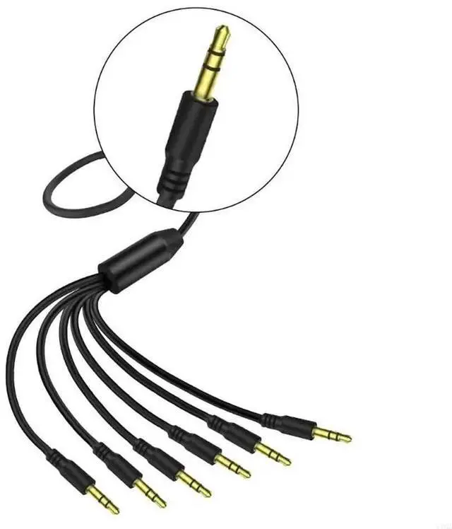 Alt view image 6 of 6 - 2025 Travel 3.5mm Stereo Splitter Cable 1 Source 6 Speakers or Headphones