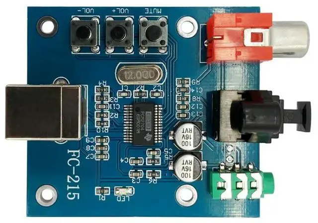 Alt view image 4 of 6 - PCM2704 Audio DAC USB to S/PDIF Sound Card hifi DAC Decoder Board 3.5mm Analog Coaxial Optical Fiber Output Module