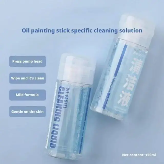 Alt view image 6 of 6 - 2025 150ml Oil Pastel Cleaner Skin Safe Gentle Oil Pastel Cleaner for Children Art Painting Project and Travel Sketching