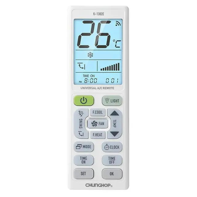 Alt view image 4 of 6 - CHUNGHOP K-1302E Night Light Large Screen 2 X AAA (Not Included) Universal Air Conditioner Remote Control