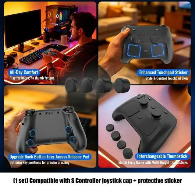 Alt view image 5 of 6 - 2025 Protective Cap with Joystick Covers Back Button Pad Gaming Accessory Easy Setup Button Caps Touchpad Sticker
