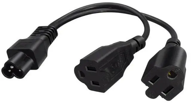 Main image of 2025 30Cm Y Splitter Power Cable IEC320 Connector To NEMA 2X 5-15R Sockets Connector