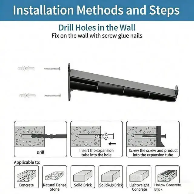 Alt view image 2 of 3 - Adjustable Wall Bracket Space Saving Desk Organization Holder Wall Display