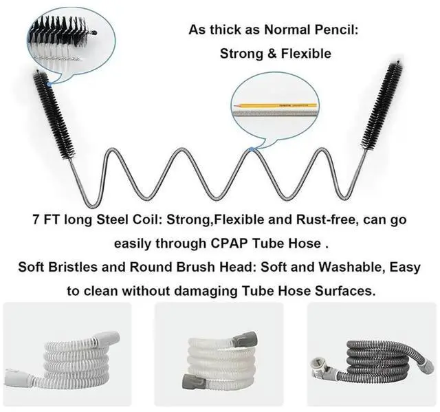 Main image of CPAP Cleaning Kit with Hose Holder & Hooks-CPAP Hose Organizer Avoids CPAP Hose Tangle,CPAP Hose Cleaning Brush Kit