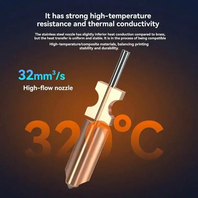 Alt view image 2 of 3 - For Flashforge AD5X Hotend Nozzle Upgraded 0.4mm Stainless Steel Hotend 3D Printer Accessories